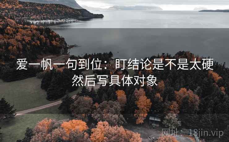 爱一帆一句到位：盯结论是不是太硬然后写具体对象