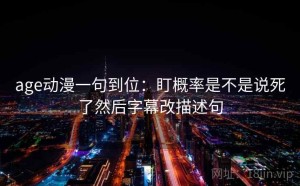 age动漫一句到位：盯概率是不是说死了然后字幕改描述句
