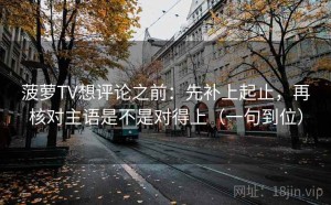 菠萝TV想评论之前：先补上起止，再核对主语是不是对得上（一句到位）