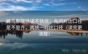 蜂鸟影院快读不快信：先问对比口径是不是齐，再统一对比口径（读完更清醒）